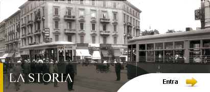 Immagine storica di Milano, scritta La storia - Entra, link a pagina La storia