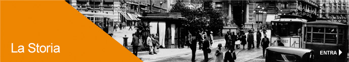Immagine storica di Milano, scritta La storia - Entra, link a pagina La storia