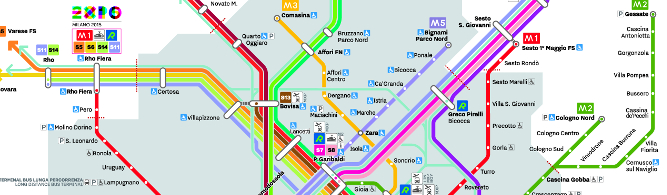 Network Map ATM, Azienda Trasporti Milanesi